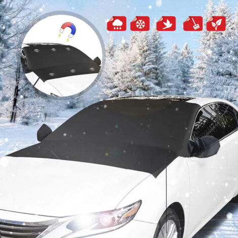 Couverture Pare-Brise Voiture, Magnétiques Bâche Pare Brise UV Soleil Protection Anti Givre Neige Anti Glace Pare-Soleil Repliable pour Plupart des Véhicules (215155cm) (1/5)