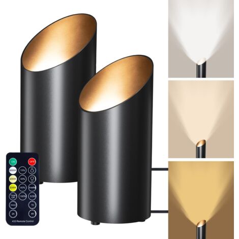 Lot de 2 spots encastrés pour sol - Spots LED 6000K avec télécommande et minuterie, 3 températures de couleur et intensité réglable pour éclairer les coins sombres, les canapés, les plantes d'intérieu