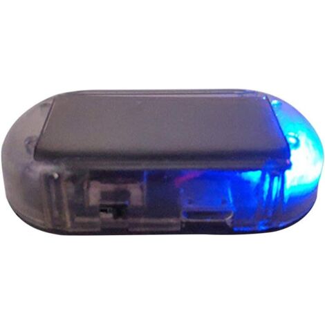 6 LED Factice Alarme Voiture Solaire, Voyant D'avertissement Antivol, Bleu