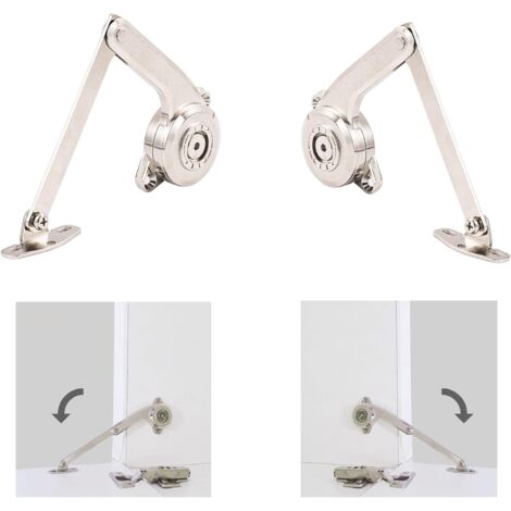 90 Degrés Soft-Open Amortisseur Support de Couvercle avec Ouverture Douce pour Armoire Portes à Rabat Ouverture Vers le Bas Arrêt d'Angle Arbitraire Charnières Mécanisme Lot de 2 (1/5)