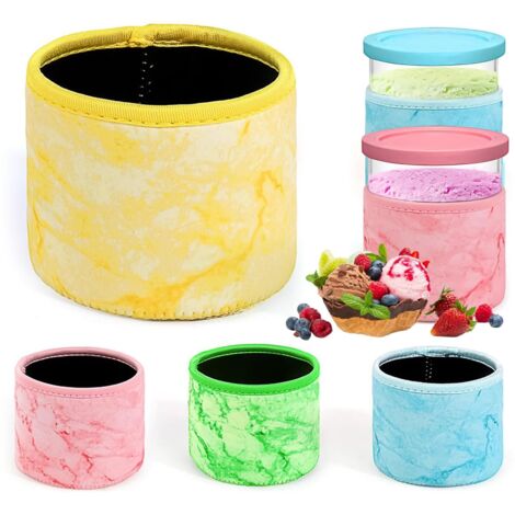 4 Pièces Étui Néoprène Glace, Étui Isolant pour Glace pour Ninja Creami Pintes, Insulated Pint Sleeves pour NC 501, NC 500, pour Maison, Fête, Extérieur (24 OZ)