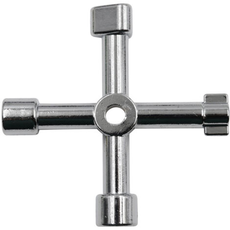Clé Utilitaire Multifonction Cross Triangle Key pour Gaz d'Eau Électrique Box Armoire à Pharmacie Clé d'Ouverture (Couleur argent) (1/5)