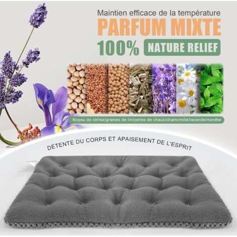 REVIX Coussin Chauffant Micro-ondable Extra Large - Chaleur Humide Dos Ventre Épaules - Chaud Ou Froid Gris
