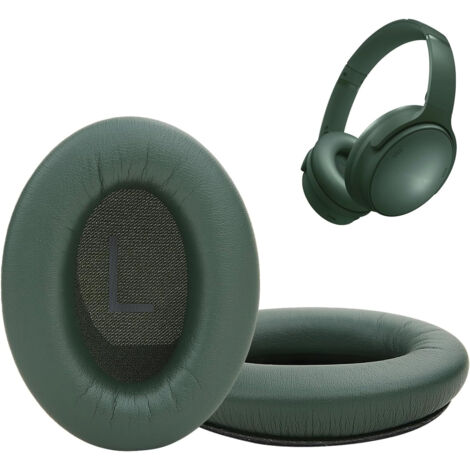 Coussinets d'oreille pour Bose QuietComfort 45 QC35 QC35ii QC25 QC15 Kit de coussinets de remplacement avec mousse à mémoire de forme améliorée (vert cyprès) (1/5)