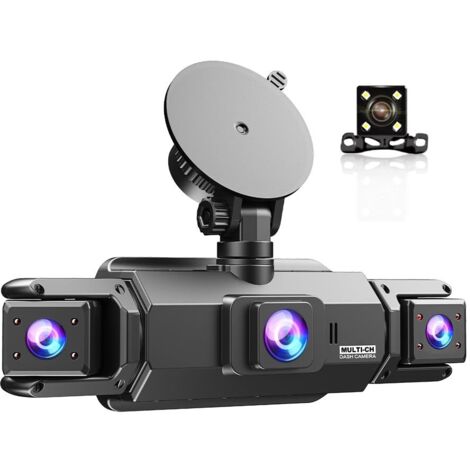 Dashcam 4 caméras enregistreur de voiture – HD 1080P avant, 720P intérieur et arrière – Vision nocturne, écran IPS 3.2', 64GB mémoire - WIFI 64 GB (1/5)