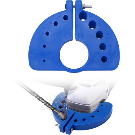 Affûteur de Forets, Accessoire de Meulage de Forets Multi-Usages avec 10 Encoches Meuleuse d'Angle de Précision pour Tous les Forets (Bleu) (1/5)