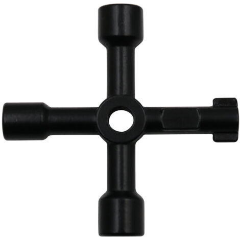 Clé Utilitaire Multifonction Cross Triangle Key pour Gaz d'Eau Électrique Box Armoire à Pharmacie Clé d'Ouverture (Noir) (1/5)