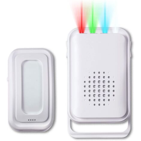 Sonnette avec détecteur de mouvement pour entrée de magasin, alarme de bienvenue pour personnes âgées, voyants LED et vibration (1 capteur et 1 récepteur) (1/5)