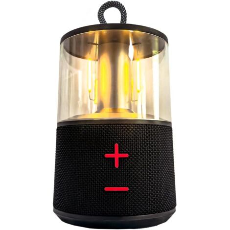 Lampe de Camping LED Rechargeable Portable avec Haut-parleur Bluetooth, Ampoule LED Vintage pour Tente, Lampe Vintage pour Table de Pub en Plein Air (Noir) [Classe énergétique A] (1/5)