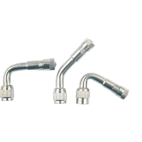6 Pièces Pneu Valve Rallonge 45° 90° 135° Pneu Valve de Adaptateur, Pneu Prolongateur Coude de Valve, Air Pneu Valve Extension, Raccord Prolongateur Coude pour Voiture Moto Vélo Camion Couleur argent (1/5)