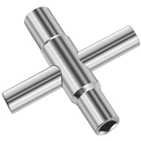 Clé carrée 4 voies - Dimensions intérieures : 6,5/7/8/9mm - Clé carrée - Clé utilitaires - Clé de purge - Clé d'armoire de commande pour gaz et eau