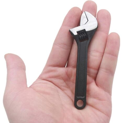 Mini clé à molette en acier de 10 cm, clé à mâchoire pour l'industrie et la réparation automobile (noir) (1/5)