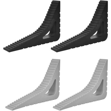 Lot de 4 Arrêts de Portes, Cale de Porte Antidérapante, Arrêt de Porte en Caoutchouc, Cale-Porte Mobile Protection Compatible avec Tous Types de Sols pour Intérieur Extérieur (Gris, Noir) (1/5)