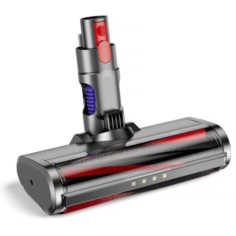 Brosse compatible avec Dyson V7 V8 V10 V11 V15 (avec 4 lumières LED) Tête de brosse de rechange pour moquette, parquet, carrelage, spazzola (Argent pur, Argent) (1/5)