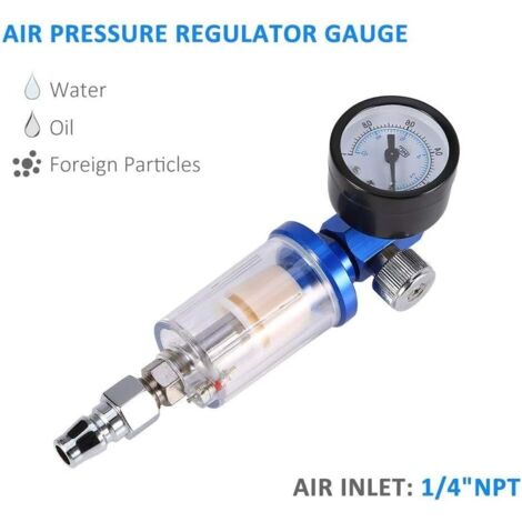 Hililand Régulateur de pression d'air Jauge de régulateur d'air de