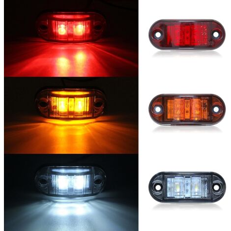 2 Feux De Gabarit Latéraux LED 12-24V – Couleur Blanc Et Rouge – Pour Camion, Caravane, Remorque