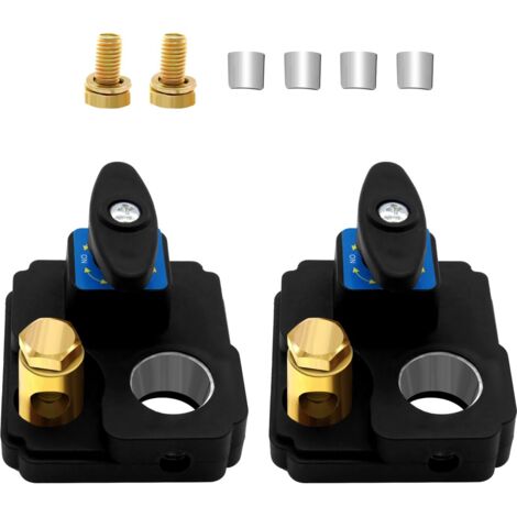 2 pièces Interrupteur de déconnexion de batterie de voiture 12 V 24 V, interrupteur de batterie pour bateau et camping-car, interrupteur de coupure rapide (carré) (1/5)