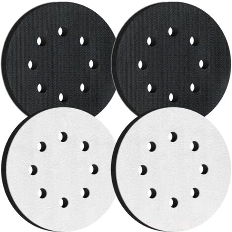 4 tampons abrasifs en mousse de 5 pouces avec interface à 8 trous et boucles adhésives pour ponceuse orbitale aléatoire (1/5)