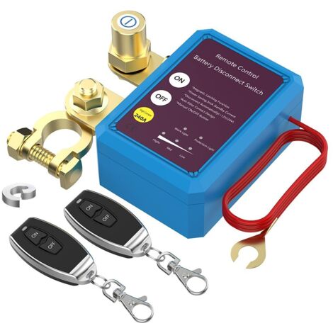 Interrupteur d'arrêt d'urgence pour voiture, interrupteur de déconnexion de batterie à distance 12 V 240 A, interrupteur d'arrêt d'urgence antivol, interrupteur de coupure/arrêt automatique pour voitu (1/5)