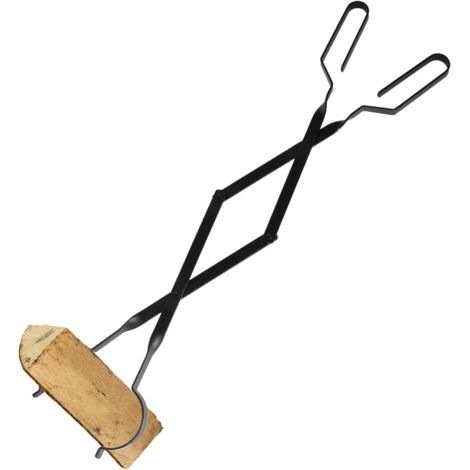 Pince cheminee en fer Pince pour cheminée de type ciseaux à grand angle Pince à bois de 66 cm pliable à 45cm pour un rangement compact Pince a feu pour brûleurs à bois Feux de camp (1/5)