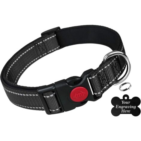 Collier pour chien en nylon cousu double, boucle métal. Accessoires et