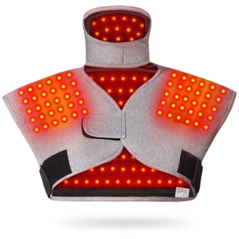 Appareil de thérapie infrarouge sans fil, soutien et chaleur pour les épaules, 192 diodes à lumière rouge, bande chauffante pour le cou, soulage les douleurs au cou et aux épaules(Pas de fonction mass (1/5)