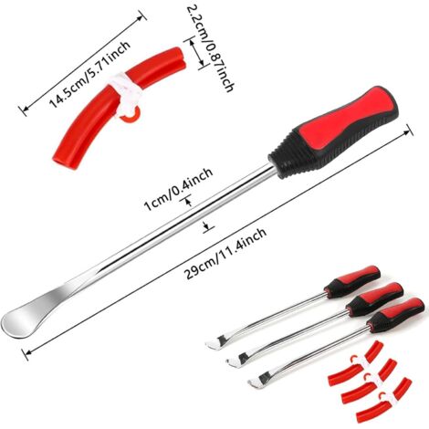 Kit 3 Démonte-pneus Vélo En Acier Carbone – Courbe Ergonomique, Crochet Pour Rayons, Pour Chambres à Air, Compact