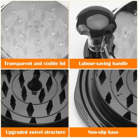 XupaInc Broyeur De Poulet Manuel – Hachoir à Viande Ergonomique Avec Couvercle Transparent, Ultra Robuste Pour Poulet, Porc, Bœuf Et Salades, Noir Mat