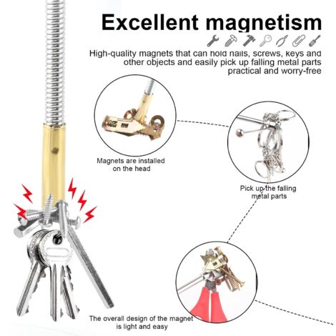 3 Pièces Aimant Telescopique, Portable Télescopiques Magnétiques ...