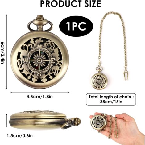 Boussole Poche en Laiton, Boussole de Poche Waterproof Portable Lumière