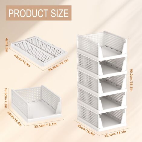 RMAN Organisateur Armoire Vetement 8 pcs Boite de Rangement