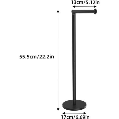 Dérouleur Papier Toilette Noir Mat Autoportant - Porte Papier WC Stable Pour Jusqu'à 5 Rouleaux, Design Élégant Et Pratique