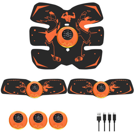 lectrostimulateur Musculaire, EMS Ceinture Abdominale Electrostimulation, 8 Modes et 19 Intensités,Stimulateur Musculaire, USB Rechargeable,pour Abdos/Bras/Jambes