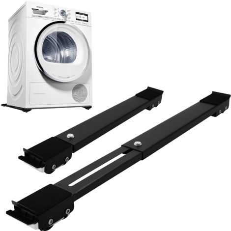 2 Supports Réglables Pour Machine à Laver - Base Antidérapante, Charge 300 Kg (noir)