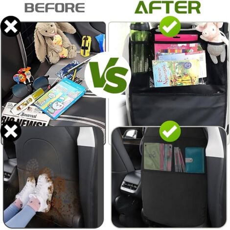 ZDHXZYQ Protection Dossier Siège Auto Pour Ford Mustang VI Coupe, Anti Coup De Pied Résistant à L'usure Avec Poches De Rangement,A-Small