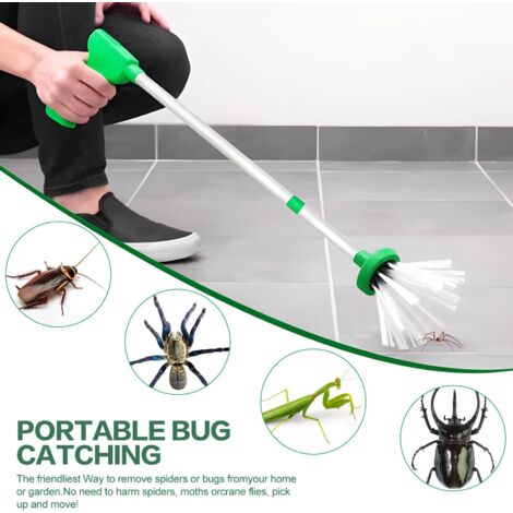 Capture Araignée Sans Tuer Attrape Araignées Télescopique – Outil De Capture Sans Danger Pour Les Insectes – Enfants Et Adultes – Vert