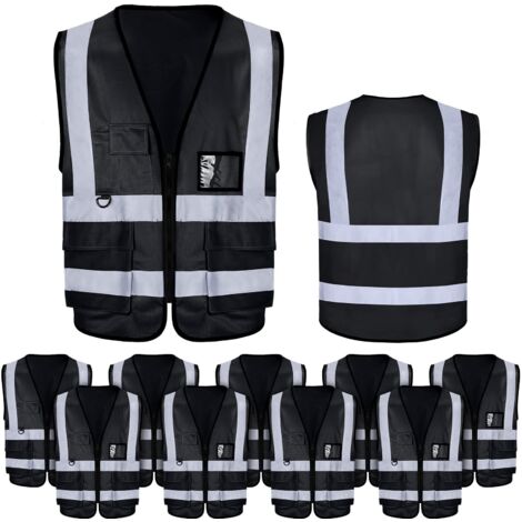10 Pcs Safety Vests High Visibility Safety Vest with Reflective Strips ...