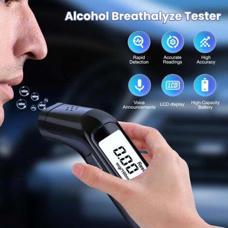 ENRIPRT Ethylotest Electronique avec Affichage LCD Numérique, Éthylomètre Numérique Professionnel avec Batterie Rechargeable USB, Pas de Aarbacane Nécessaire pour l'utilisation dans Les Soirées ENRIPRT Ethylotest Electronique avec Affichage LCD Numérique, Éthylomètre Numérique Professionnel avec Batterie Rechargeable USB, Pas de Aarbacane Nécessaire pour l'utilisation dans Les Soirées