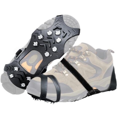 Perfeclan Crampons Antidérapants 18 Pointes - Crampons Chaussures Hiver Glace Neige | Marche, Jogging, Randonnée