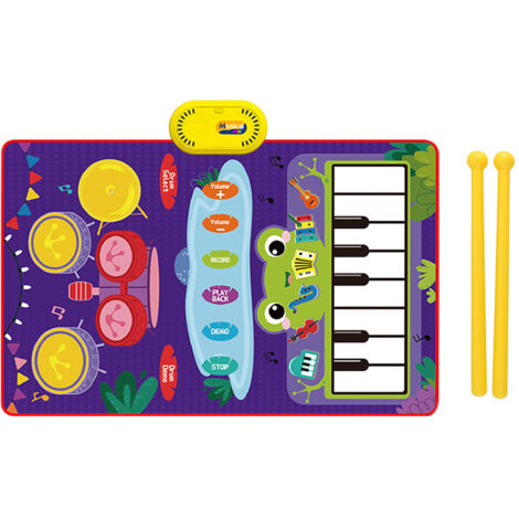 Tapis Musical Bébé 5 Langues - Tapis Piano Enfant Multilingue Avec 9 Animaux Portable