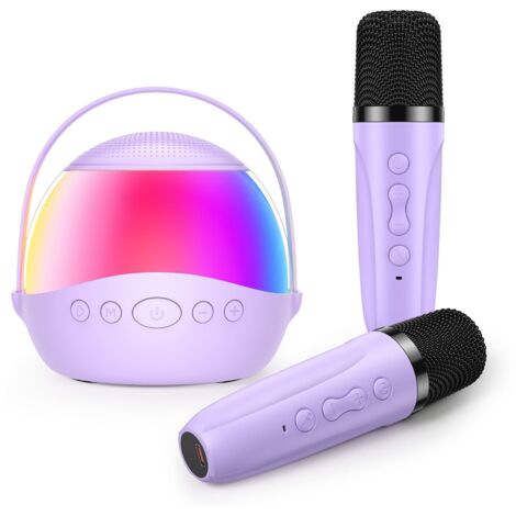 Micro Karaoké Bluetooth Enfant – 2 Micros, Enceinte 1000 MAh, LED, Cadeau 3-12 Ans