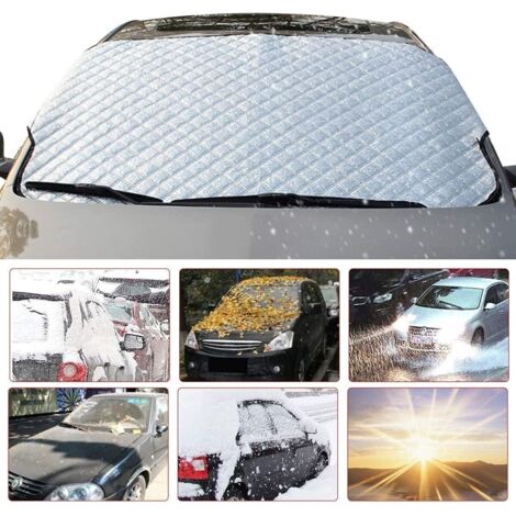 Housse de protection ultra épaisse pour pare-brise de voiture - Neige, glace, soleil, poussière, polissage du métal, UV, résistant à l'eau - Convient parfaitement aux voitures, SUV, toutes les années