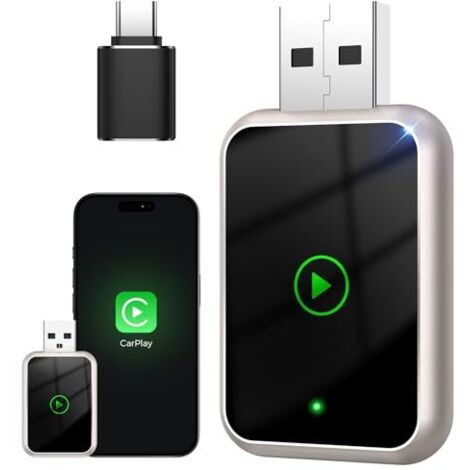 Adaptateur Sans Fil CarPlay/Android Auto - Dongle Plug-and-play, Compact, Pour Voiture, Connexion Automatique - 7