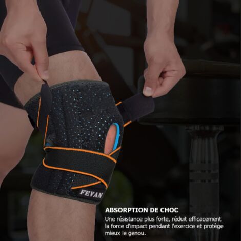 FEVAN Lot De 2 Genouillères Ménisque Et Ligament – Néoprène Antidérapant, Ajustement Velcro, Unisexe – Idéal Crossfit, Course, Basket, Volley
