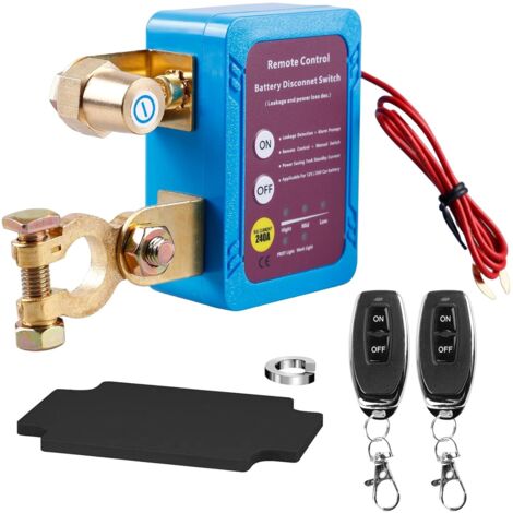Coupe Circuit Batterie 12V 240A Avec 2 Télécommandes - Interrupteur Arrêt Automatique Voiture Camion Bateau