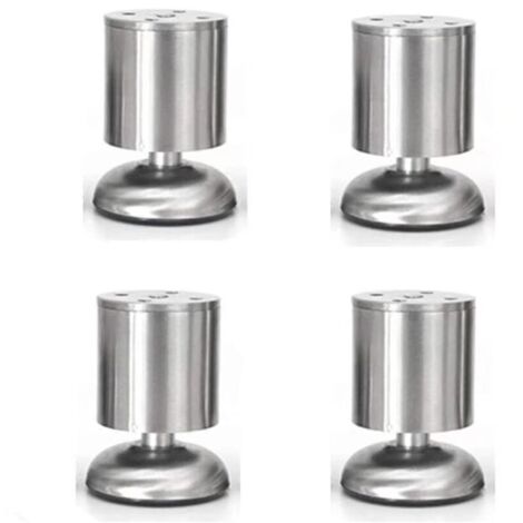 Lot de 4 pieds de meuble réglables en acier inoxydable 8 cm (1/5)