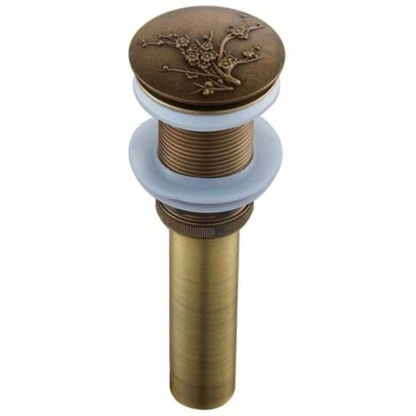 Bonde de lavabo automatique push open en laiton massif – Système de vidage clic-clac sans trop-plein – Compatible avec évacuation 1 1/4' (1/5)