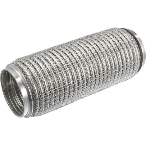Tuyau d'échappement flexible pour voiture, 20 x 4 x 5 cm, soufflet, universel, en acier inoxydable durable, couleur argent (1/5)