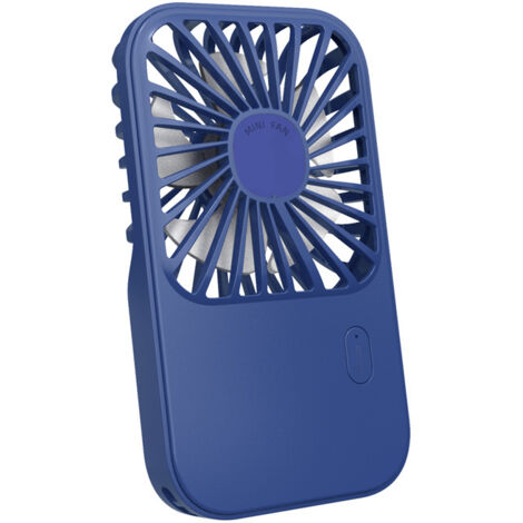 Mini ventilateur portable, petit ventilateur personnel portable avec support pliable, cordon, 3 vitesses, bleu
