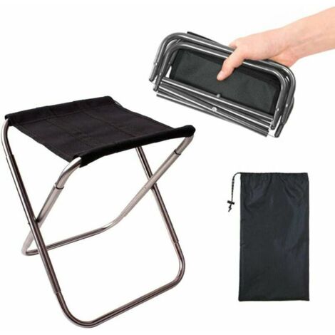 Tabouret Pliant D'extérieur,Tabouret Pliant en Alliage D'aluminium, Mini Tabouret Pliant Portable, Ultra Léger, avec Sac de Rangement, pour la Pêche, le Camping, le Barbecue en Plein Air, Les Voyages